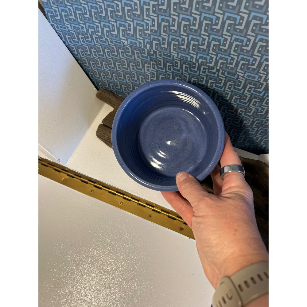 Handmade Studio Pottery Blue ash glaze ceramic Bowl - Picture 5 of 11
